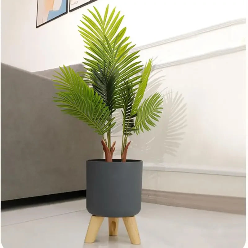 Flower Pot With Wood Holder Plant Stand Display Rack Planter For Indoor Desktop Living Room Decoration Floor-standing Flower Pot