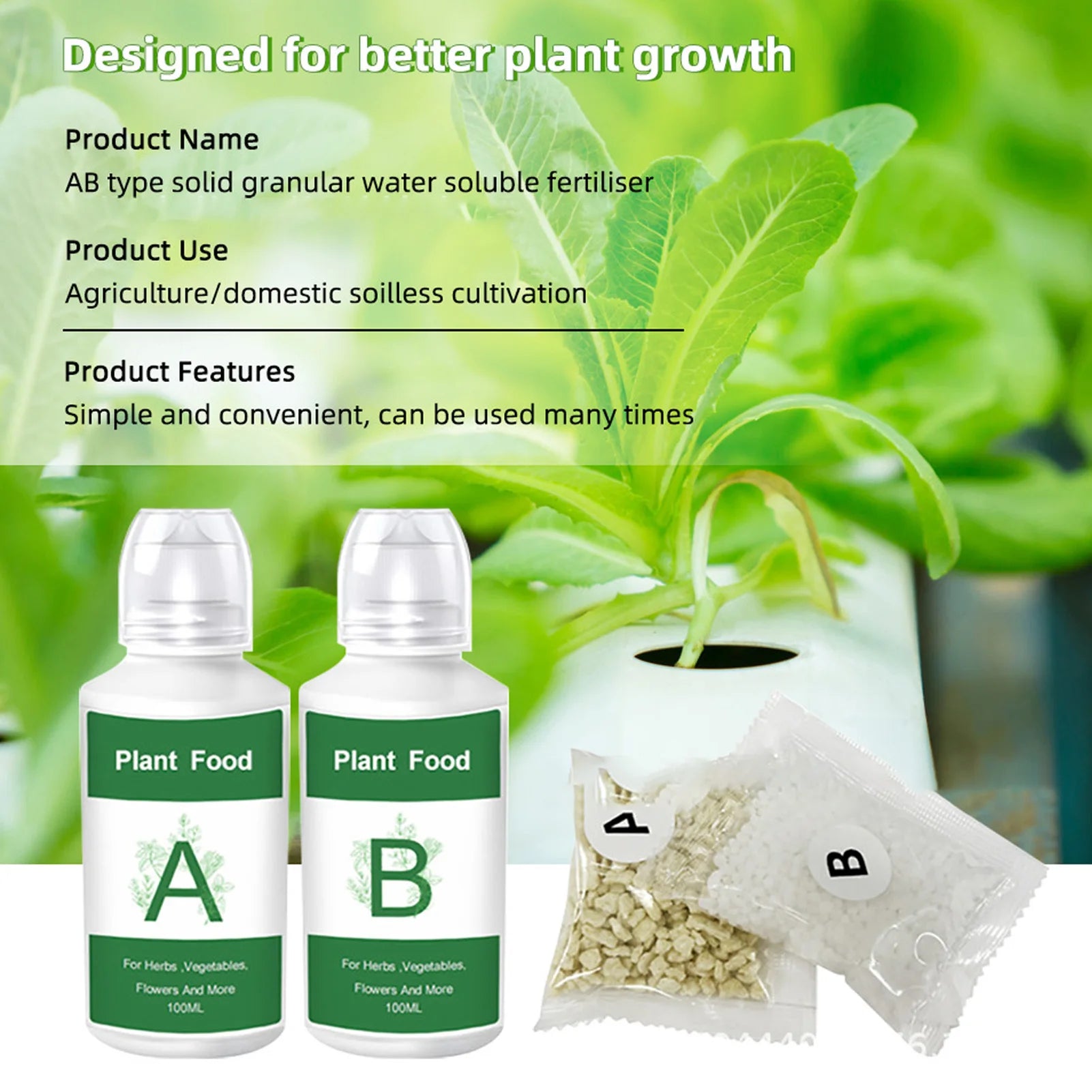 Hydroponic Plant Food Plant Growing Hydroponic Nutrients Indoor Plant Food for Vegetables Fruit Indoor Plant Food