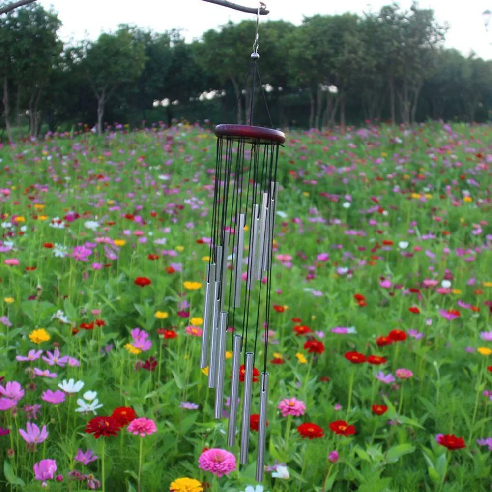 Musical Wind Chime Pipes 12Tubes Wind Chimes Gold/silver Bells Decora For Garden Living Bedroom Coffee Shop Wind Chimes Tubes US