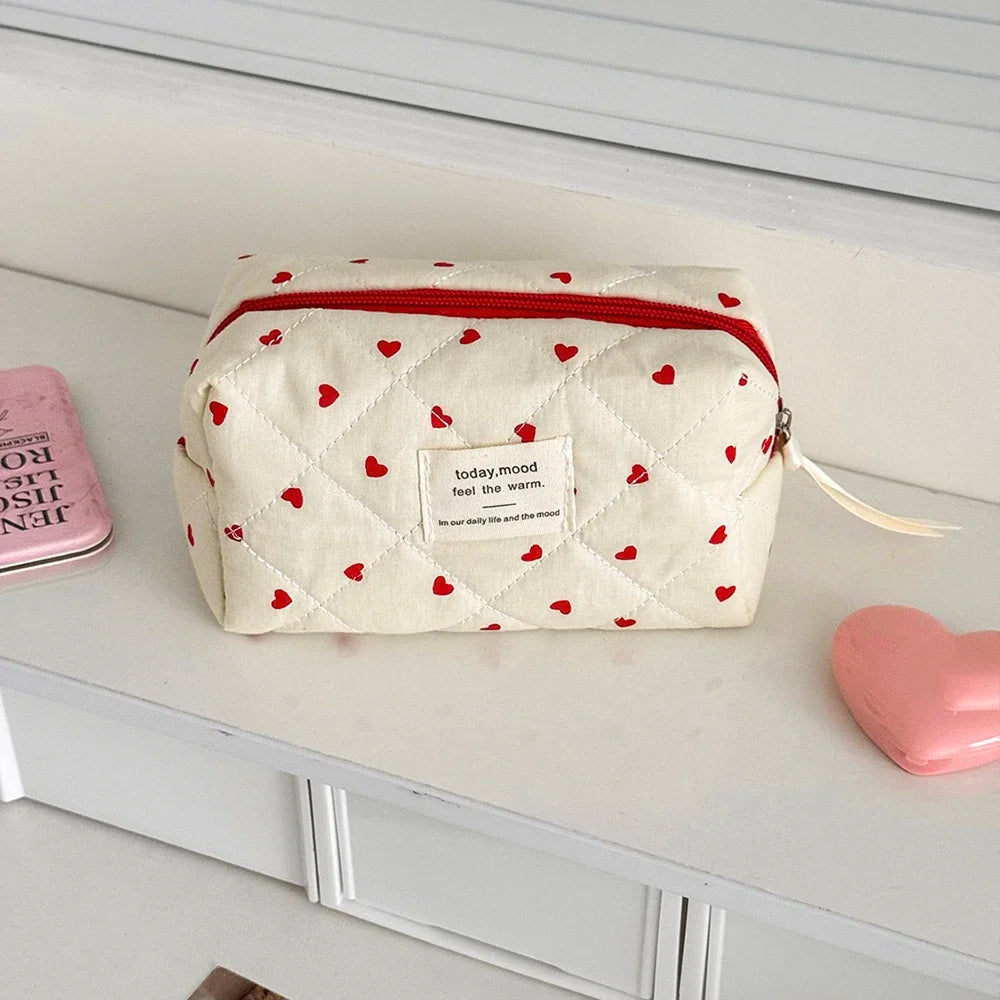 Fashion Ins Black Flower Women Quilting Bags Handbag Travel Organizer Cosmetic Makeup Storage Pouch Portable Zipper Tote Bag