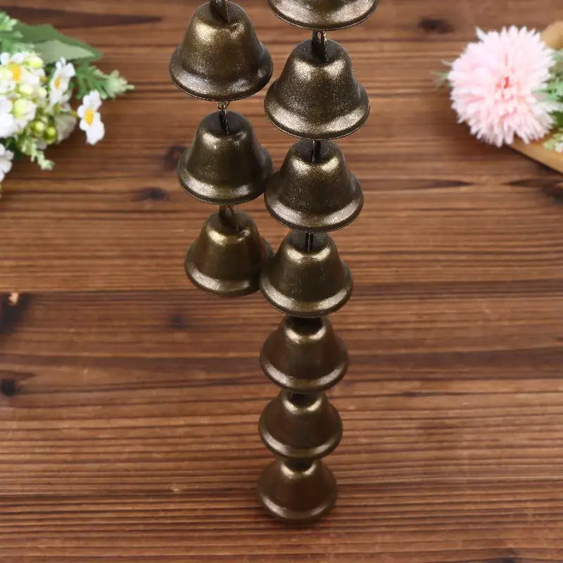 Handmade Metal Wind Chime Classic Rustic Iron Bell with Decor Chain Outdoor Hanging Decor for Courtyard Garden Wall