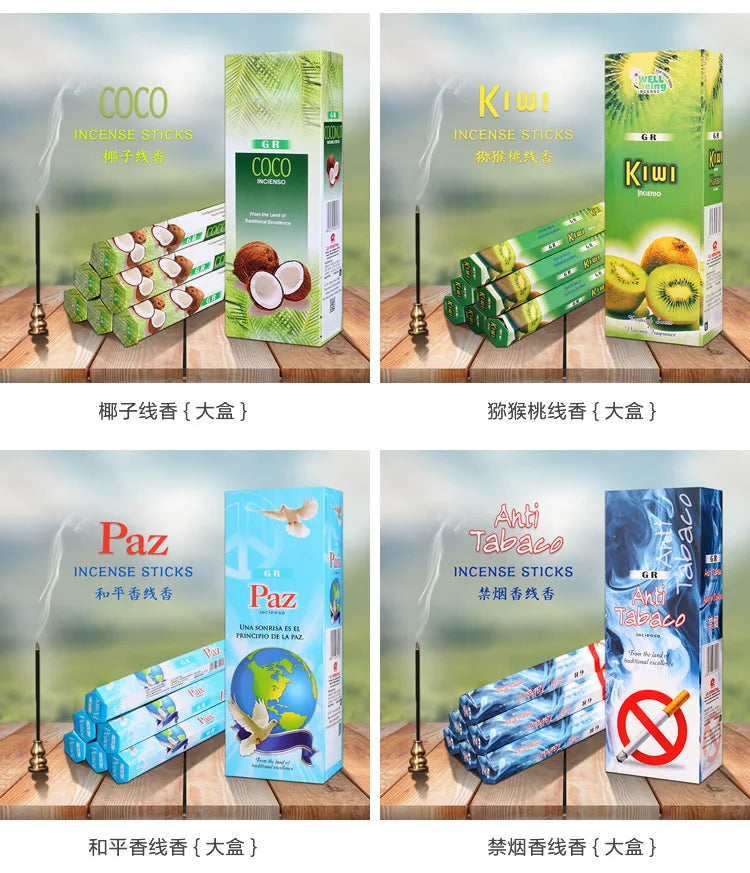 T68 20 Sticks Fragrances India Incense Stick Handmade Aromatherapy Sticks Sandalwood Lavender Meditation Incenses