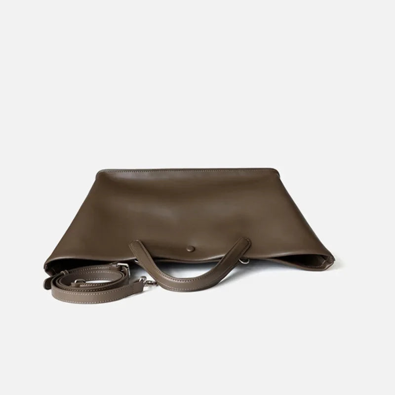 2026 New Arrival Genuine Leather Casual Totes High Quality Women Shoulder Crossbody Bags Ladies Large Versatile Handbags Coffee