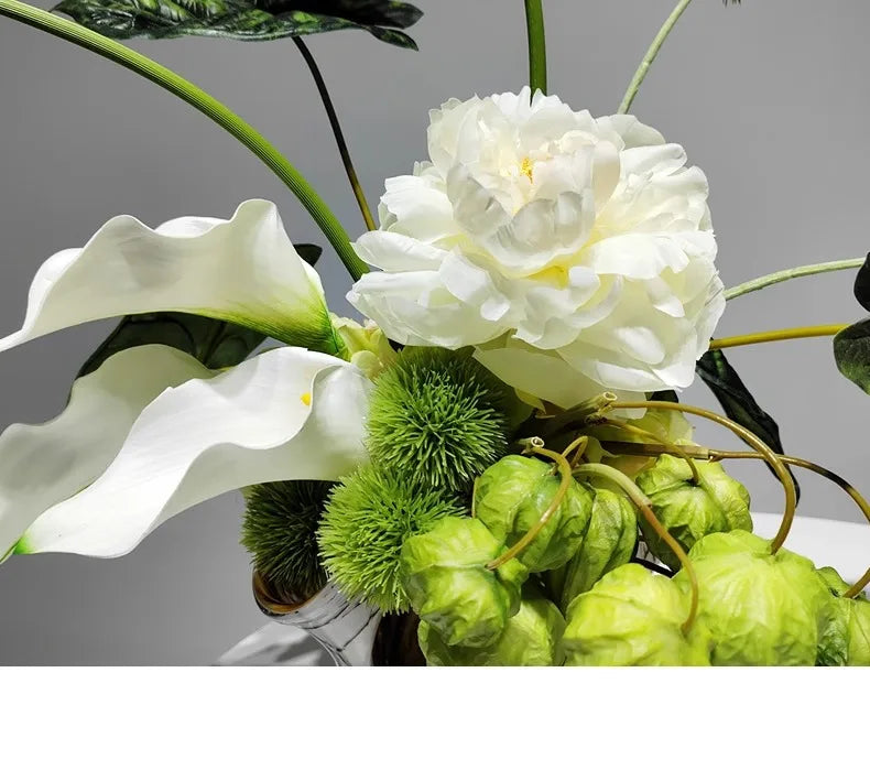 Not Real Plants with Vase Flower Artificial Plants and Flowers for Home Office Artificial Tree Desktop Ornaments