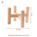 Indoor Durable Home Decor Planter Display Bonsai Holder Flower Pot Trays Wood Rack Plant Stand Shelf
