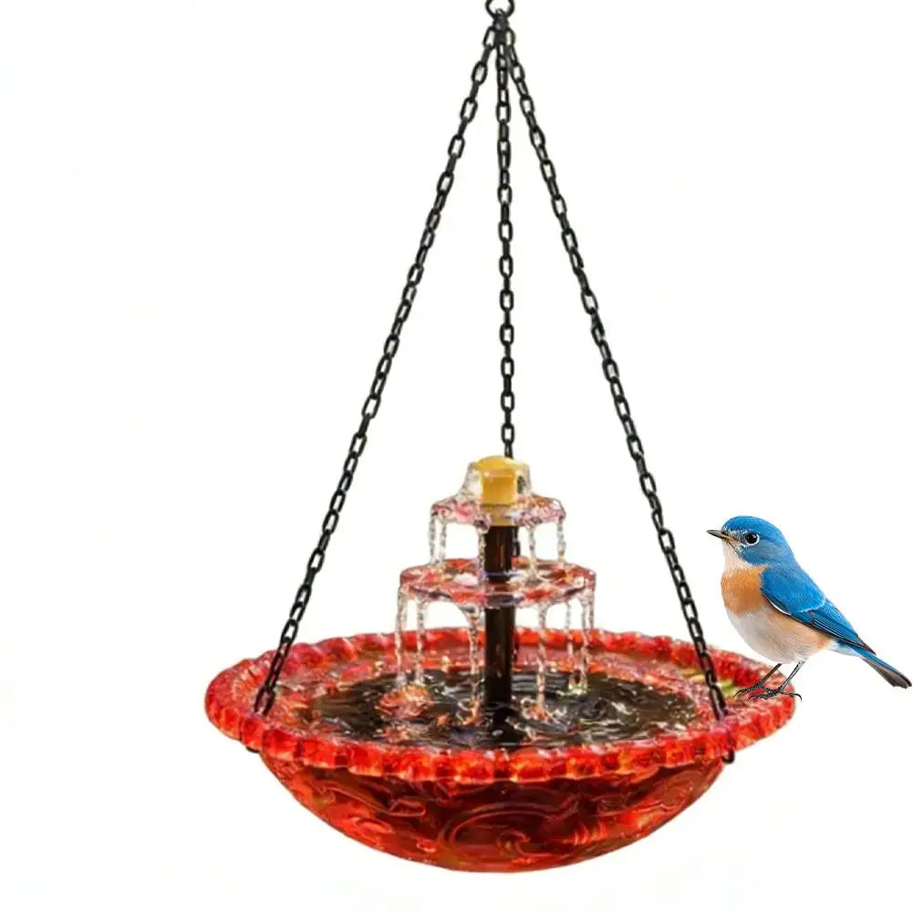 Waterfall Hanging Bird Bath Fountain Garden Courtyard Terrace With Fountain Bird Bathroom With Hook Bird Drinking Tray Outside
