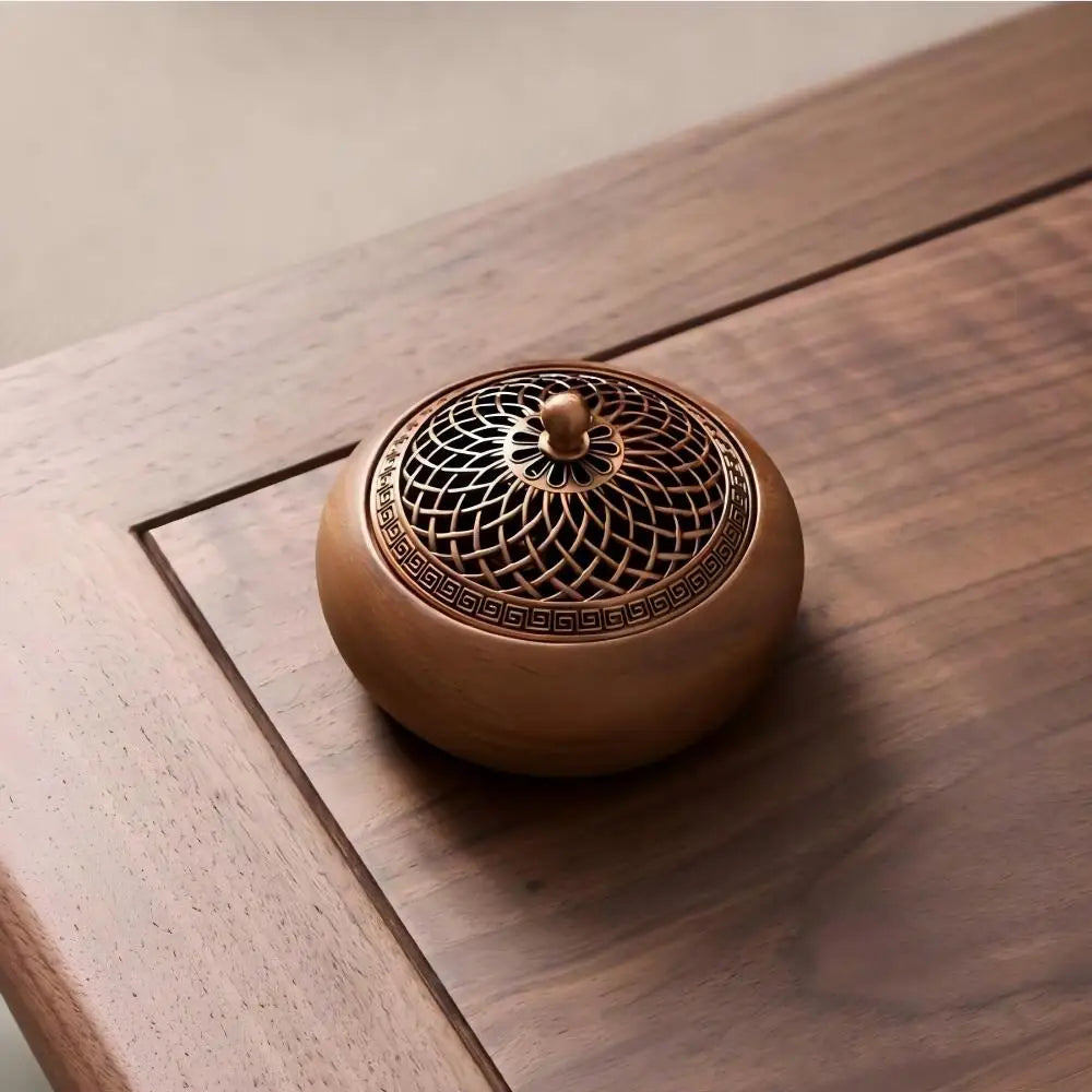 Solid Wood Pan Incense Burner, Indoor Aromatherapy Burner With Sandalwood Incense, Tea Ceremony ,prayer rooms, yoga Decoration