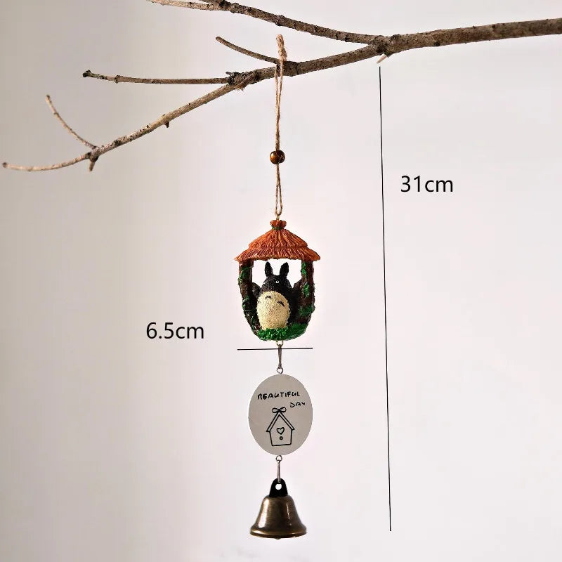 Cartoon Totoro Wind Chime  Resin Hanging Bell Creative Home Decor Wall Ornament Household Goods