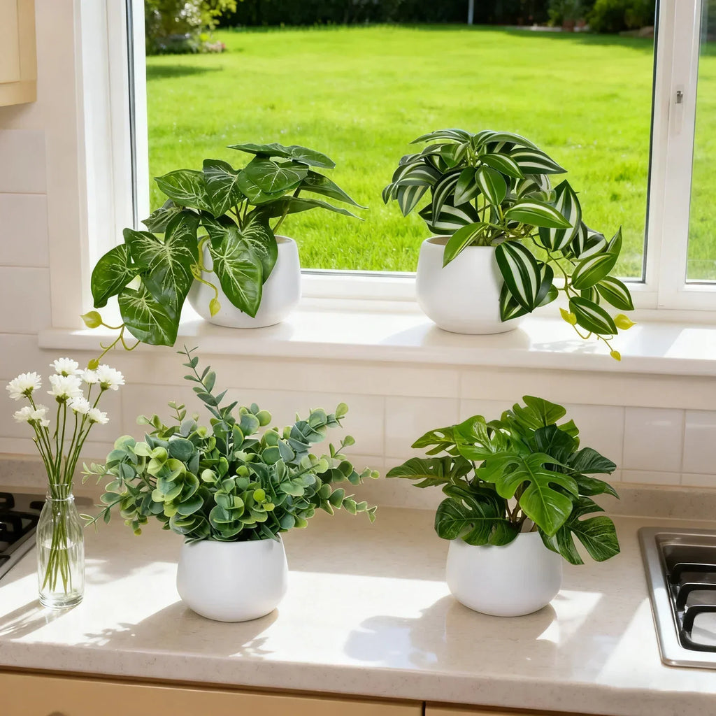 Top Quality Artificial Green Potted Plants for Daily Home Decor Ideal for Windowsills And Desktops