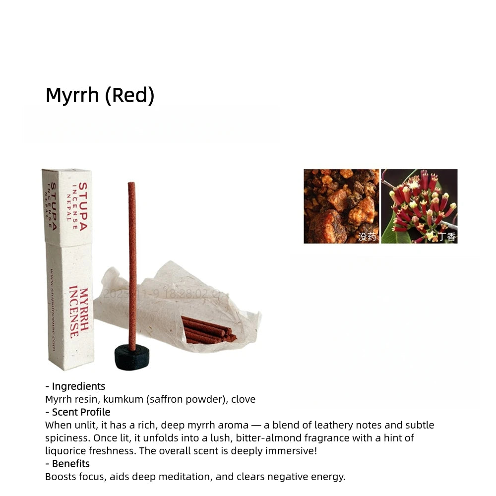 Natural Handmade Plant Incense Sticks,Natural Plant Material,Incense for Home & Meditation,Myrrh Incense,STUPA Nepalese Incense