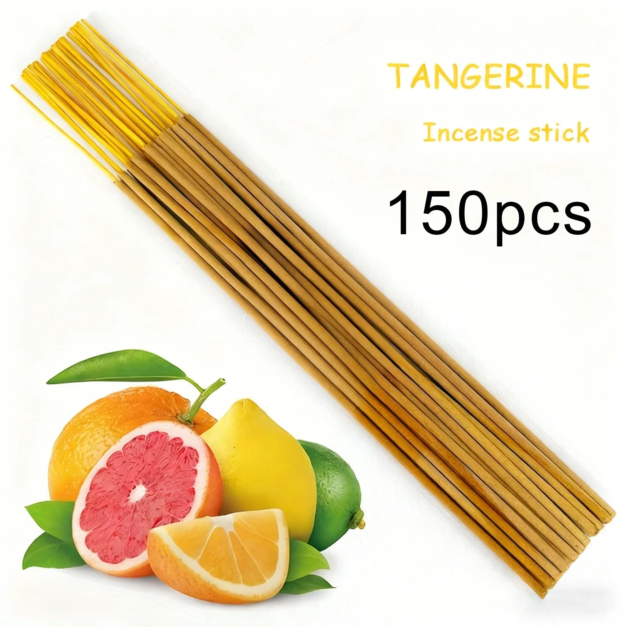 150 High-Quality Handmade Fruit-Flavored Incense Sticks, Strawberry, Peach, Watermelon, Cantaloupe, Orange, Grapefruit, with a Burning Time of up to 45 to 60 Minutes Suitable for Courtyards, Meditation, Fitness, Yoga, Hotels,