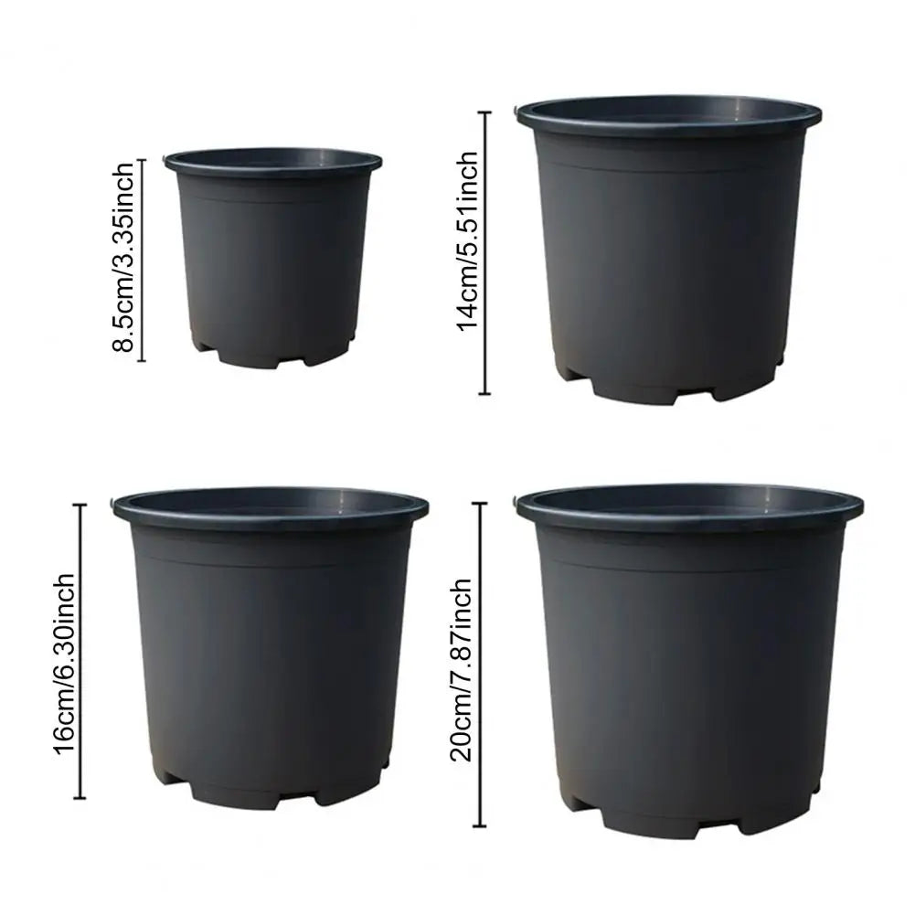 Indoor Plant Pot Black Plastic Flowerpot Planter with Drainage Holes Reinforced Rim Nursery Container Gallon Planter Pot
