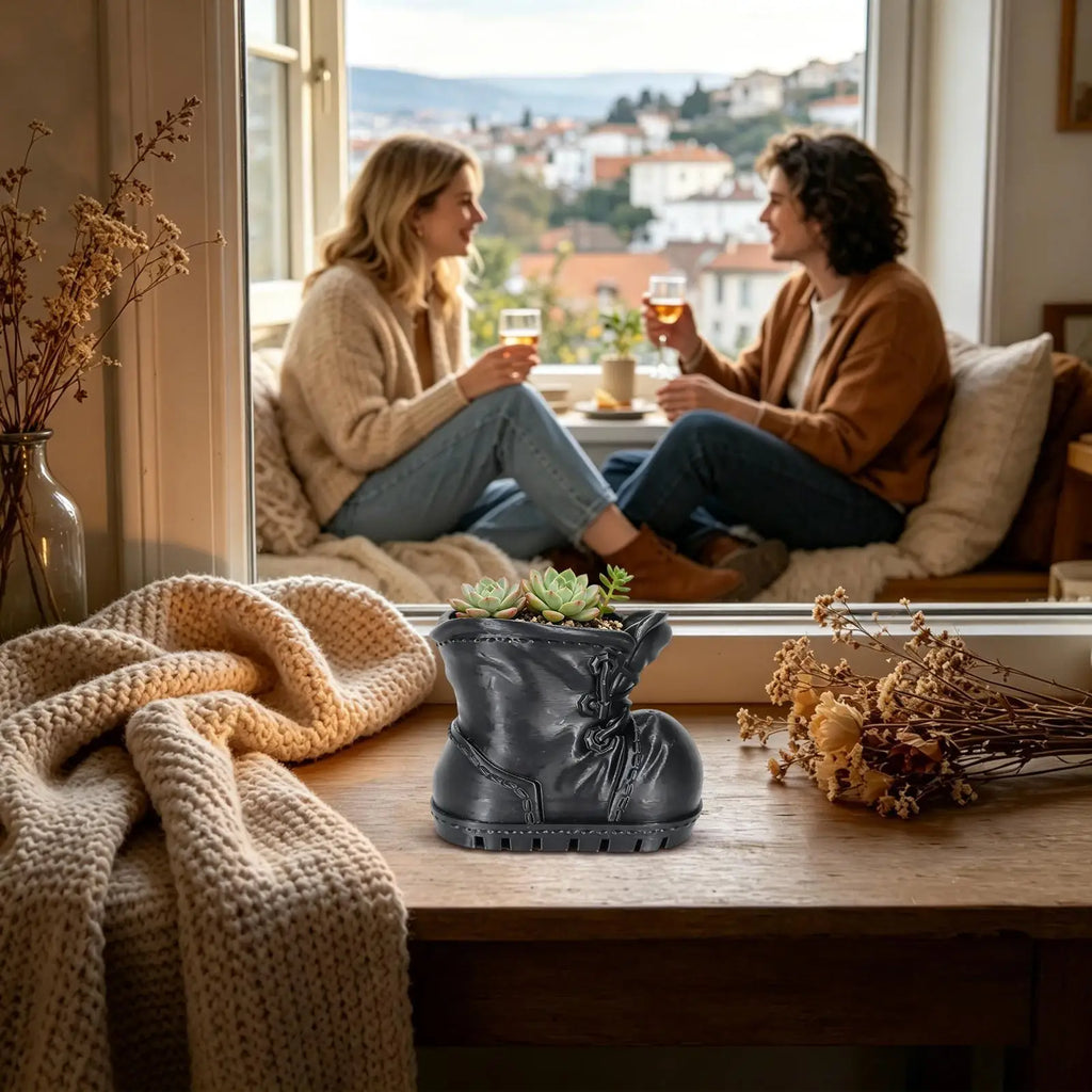Flower Pots For Indoor Plants Boot Shaped Container Flowerpot Planter Windowsill Garden Pots For Desks Bookshelves Windowsills
