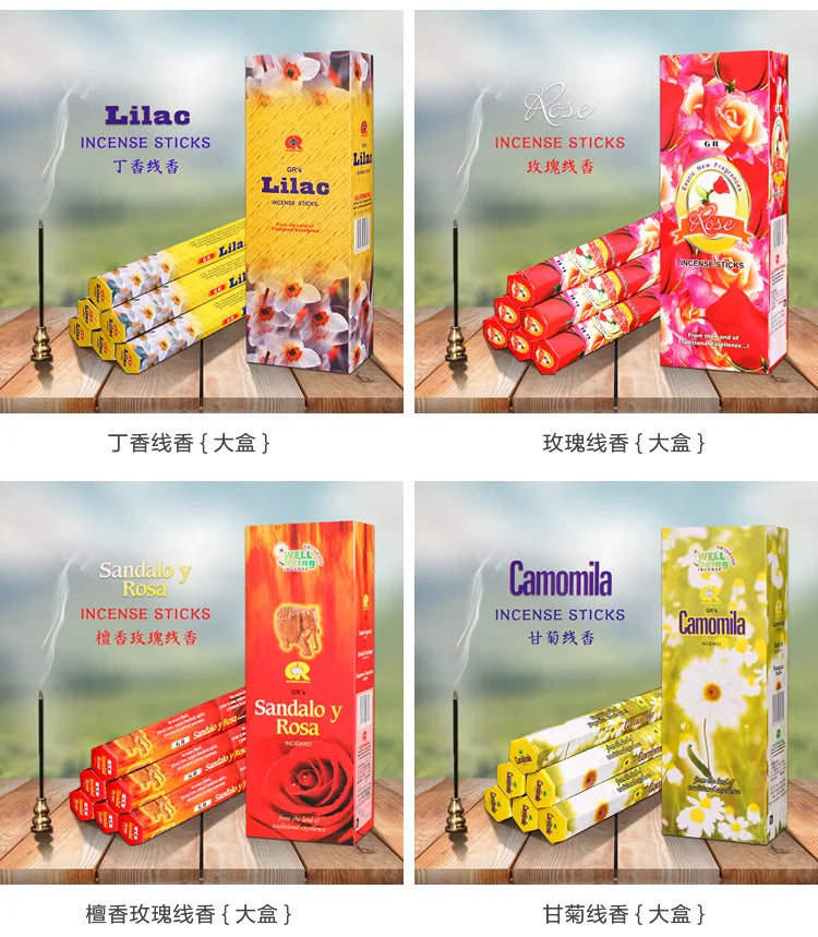 T68 20 Sticks Fragrances India Incense Stick Handmade Aromatherapy Sticks Sandalwood Lavender Meditation Incenses