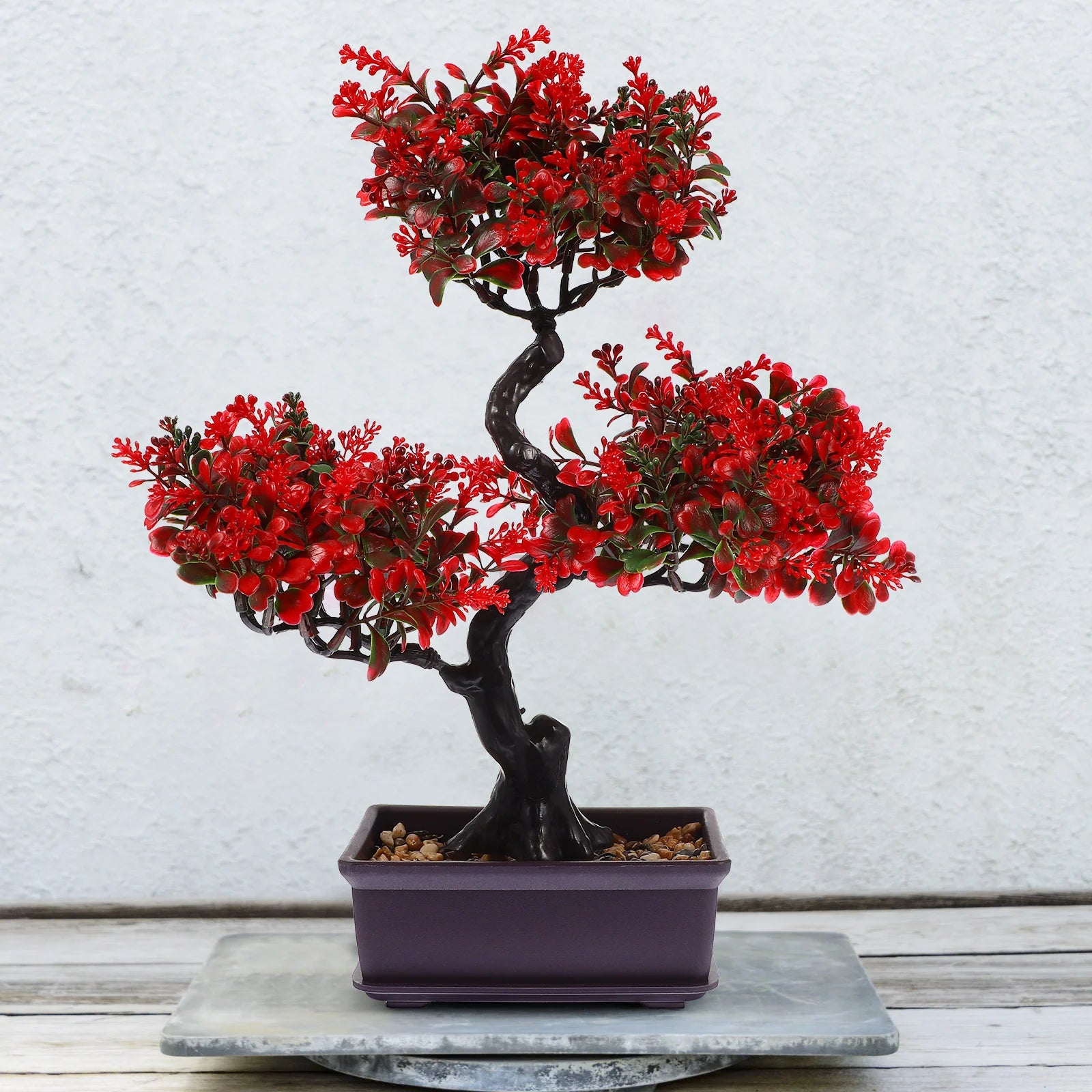 Realistic Artificial Bonsai Tree Indoor Decor Plants Desk Home Office Japanese Pot Artificial Flowers Premium Material Safe