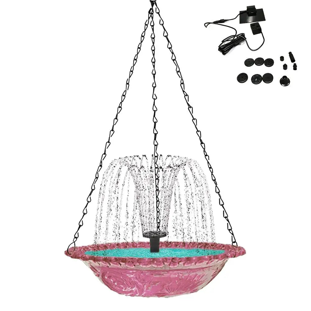 Waterfall Hanging Bird Bath Fountain Garden Courtyard Terrace With Fountain Bird Bathroom With Hook Bird Drinking Tray Outside