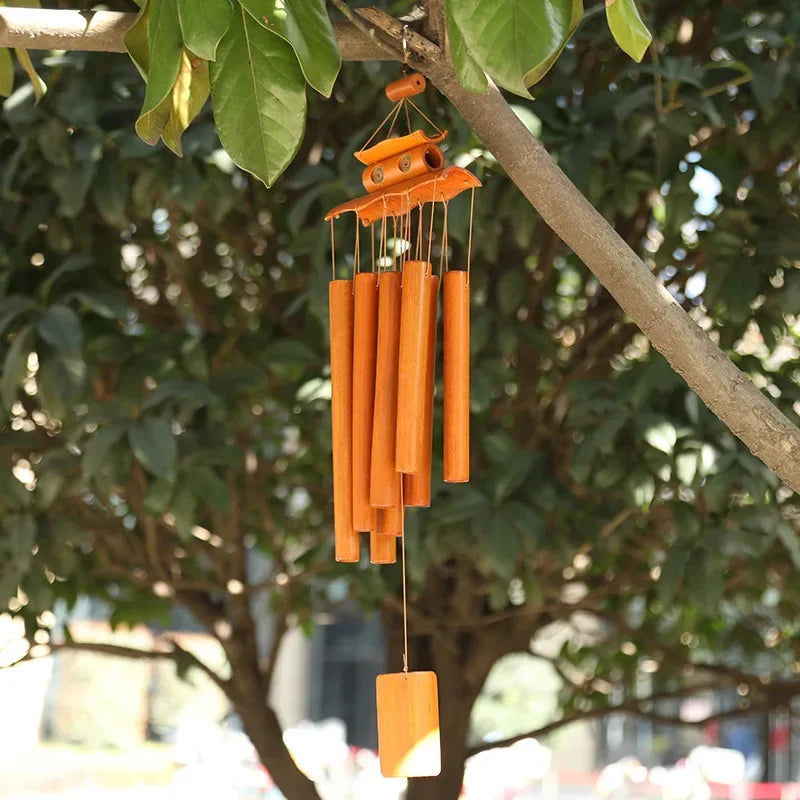 Natural Wind Chimes Handmade Tubes Bamboo Bell Outdoor Yard Garden Windchime Crafts  Indoors Pendant Balcony Home Hotel Decor