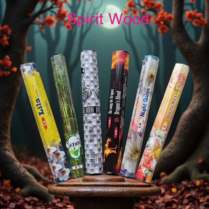 6 Sets of 120 Indian Incense Sticks Palo Santo Lavender Jasmine Meditation Fresh Air Scent Aroma Home Long-Lasting Fragrance