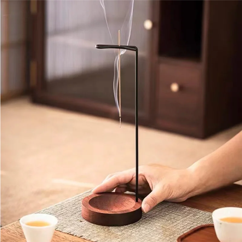 A69eincense Stick Holder Exquisite Decorative Wooden Incense Burner Ornament With Base Living Room Supply Decorative