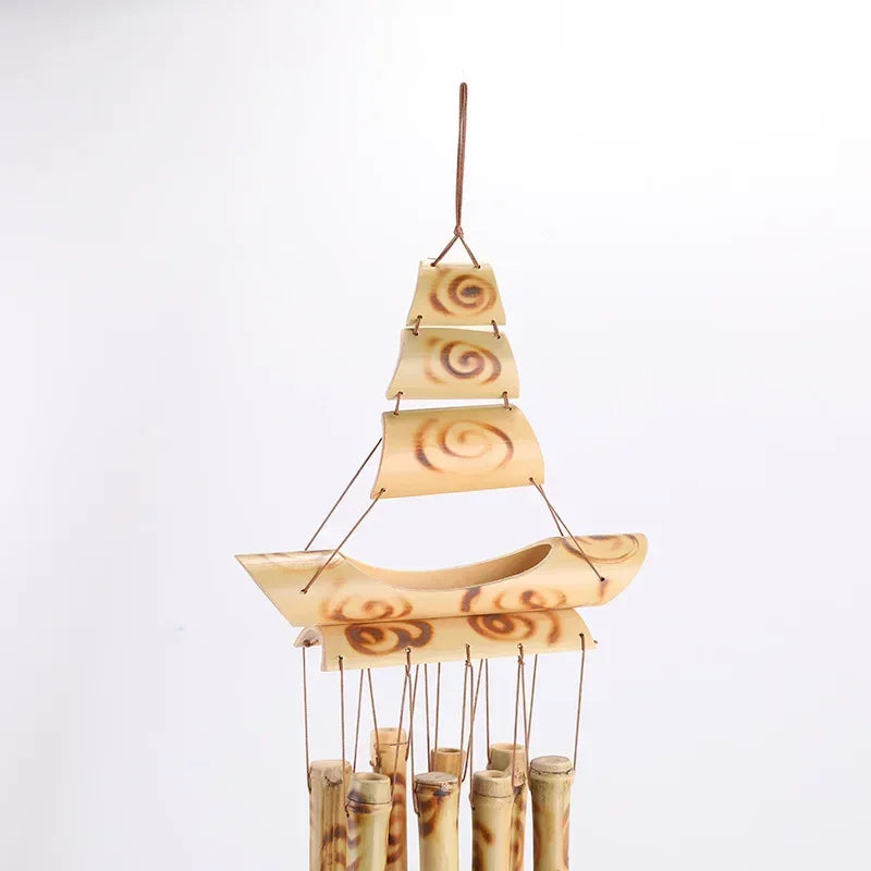 Natural Wind Chimes Handmade Tubes Bamboo Bell Outdoor Yard Garden Windchime Crafts  Indoors Pendant Balcony Home Hotel Decor