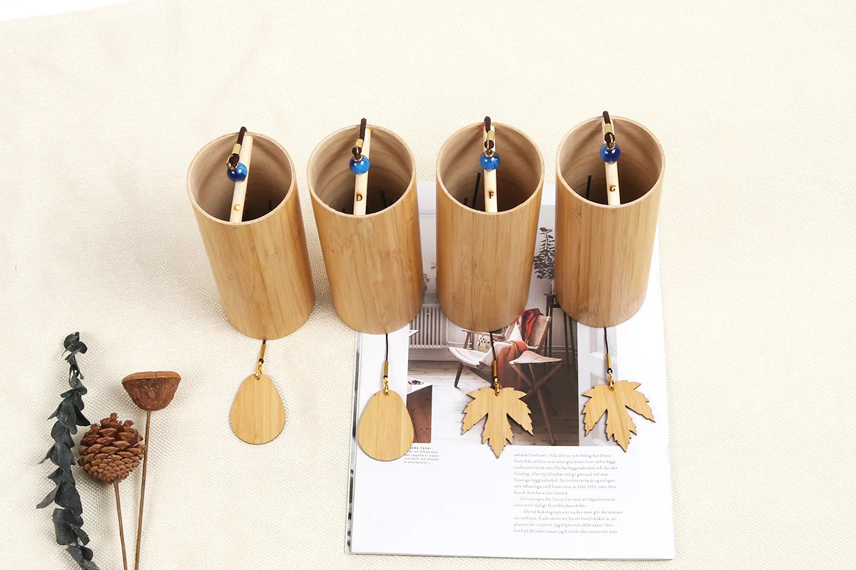 Bamboo Wind Chimes Chords Handmade Musical Windchime Sound Healing Wind Bell Musical Instruments Home Garden Patio Decoration
