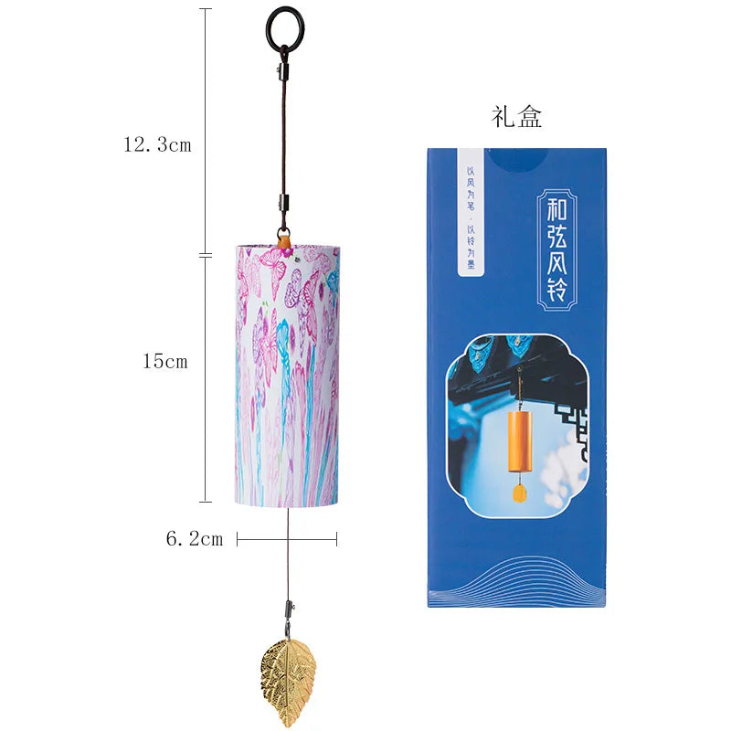 Healing Koshi Chime for Yoga & Meditation, Japanese Style Bamboo Hand-cranked Wind Chime, Zen Decor Metal Chord Chime Ornament