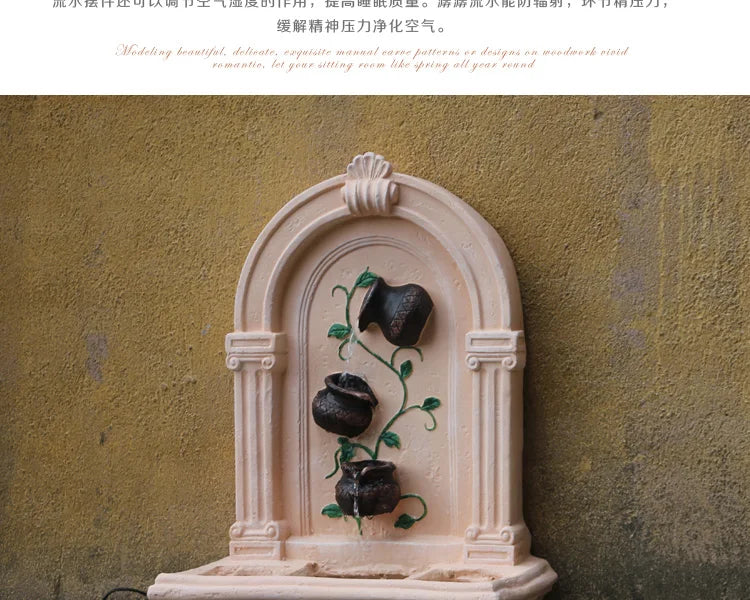 Balcony Landscape Decoration Wall Hanging Flowing Water Wall Hanging Fountain Courtyard Creative Pastoral