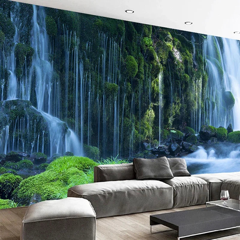 Waterfall Landscape Custom 3D Photo Wallpaper Natural Scenery Wall Murals Decals Home Decor Wallpaper Roll For Bedroom Walls