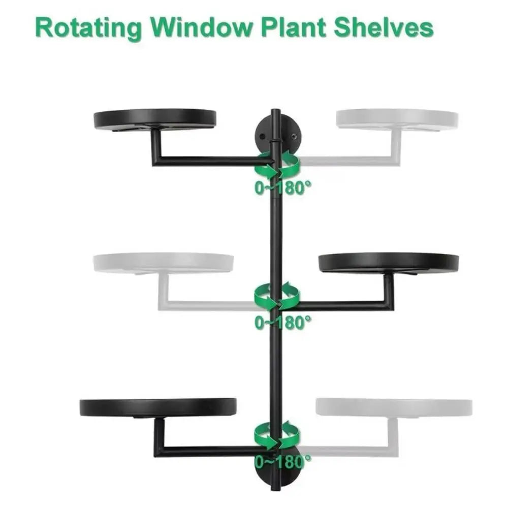 Green Plant Potted Rotating window plant stand Waterproof Simple Three layers of plant support Creative Indoor plant shelf Home
