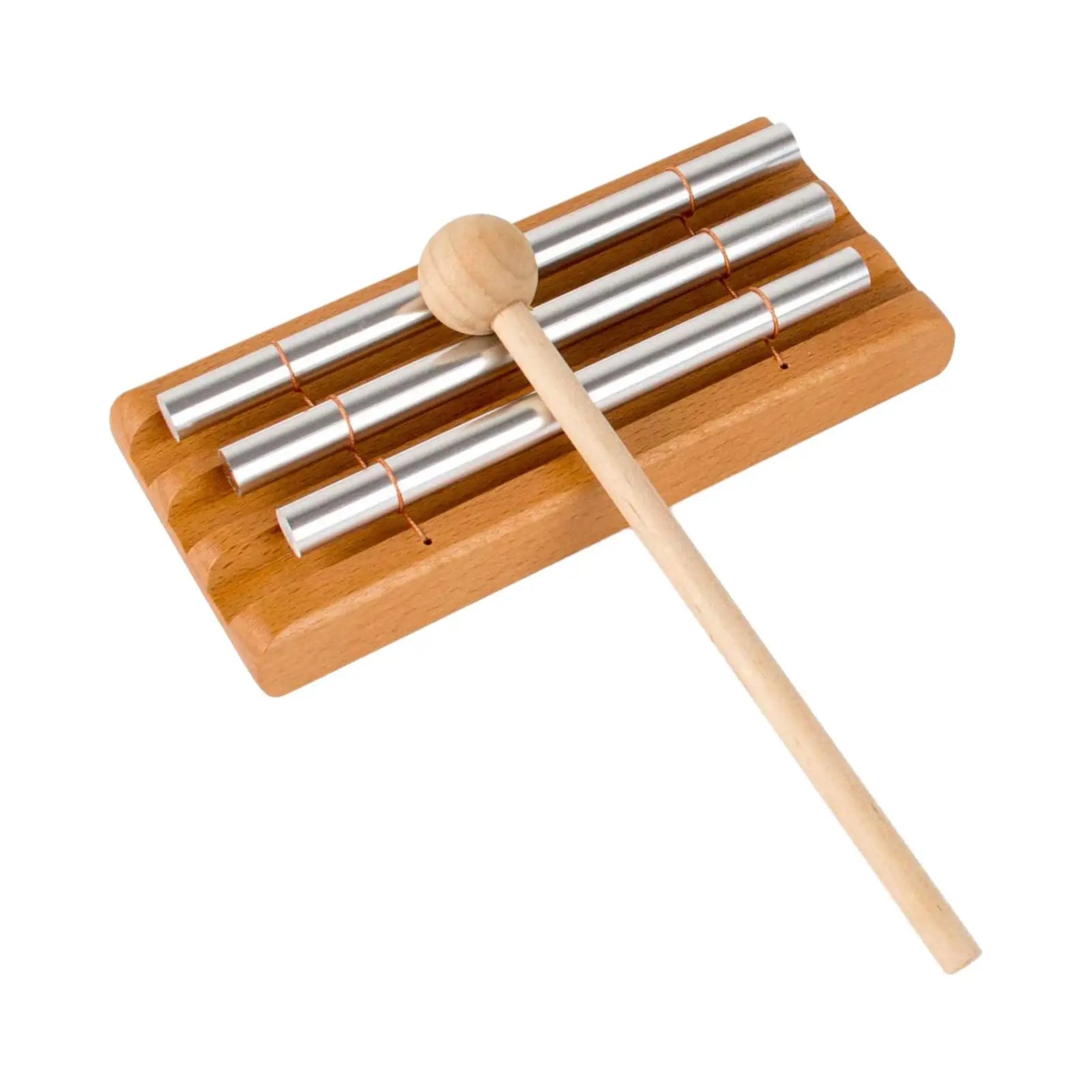 Hand Chime with 3 Tone Bell Percussion Instrument Aluminum Bar Musical Toy Wind Chime for Classroom Prayer Mindfulness School
