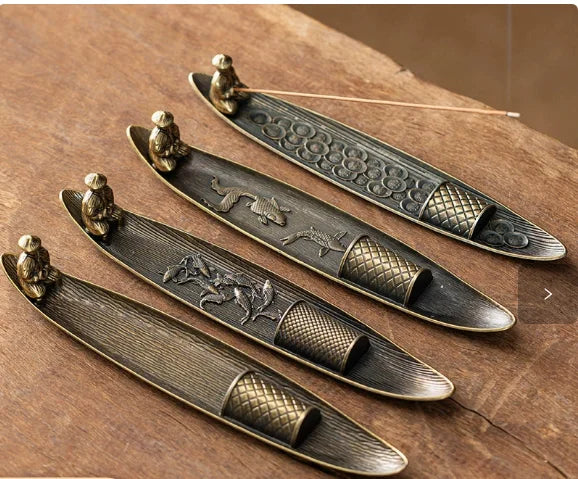 Creative Incense Holder Boat Fishing Men Insence Burner Japanese Style Incense Stick Burners Aromatherapy Ornament Home Decor