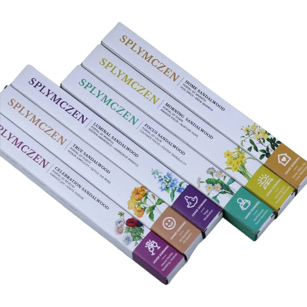 Natural Sandalwood Incense Sticks for Home | Calming Meditation, Yoga, Prayer, Blessing Ceremony, Buddha Worship |  Long-Lasting