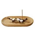 Ceramic Handicraft Simulation Plum Blossom Incense Burner Stick Incense Holder with Wooden Ash Tray Buddhism Supplies Home Decor