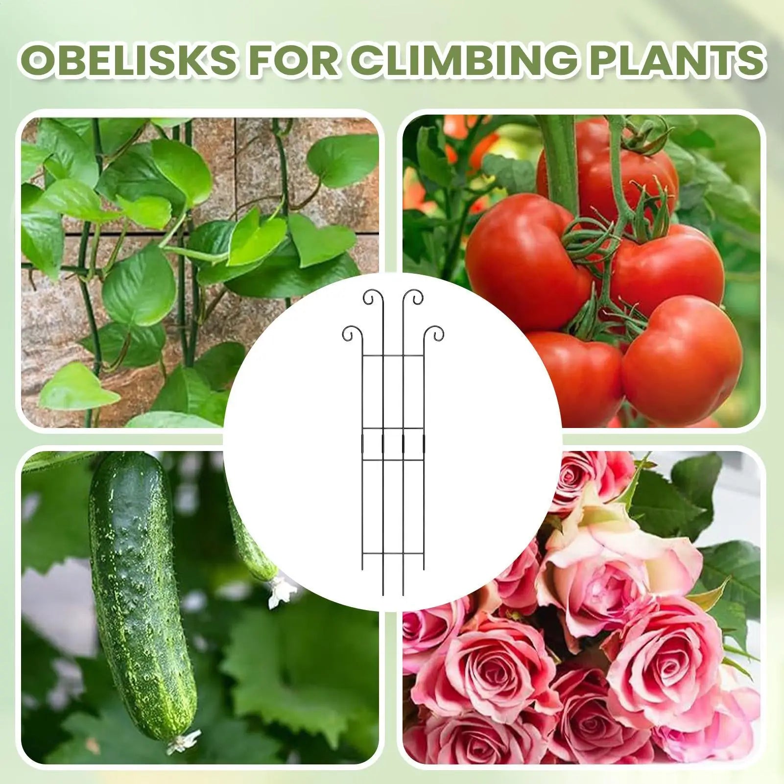 1pcs Plant Trellis Indoor Metal Plant Vertical Growth Trellis Potted Flowers Stakes For Monstera Tomato Flowers Ivy Pots Garden