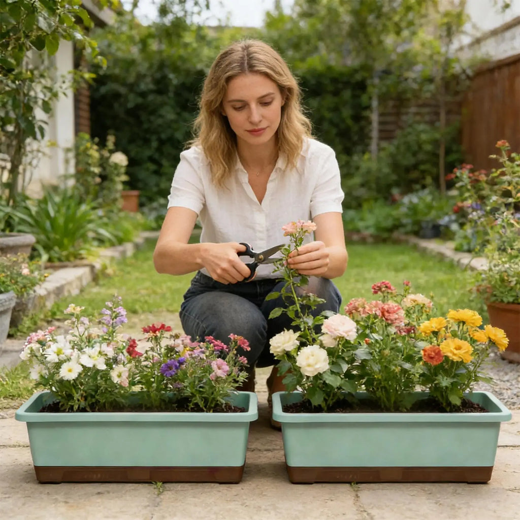 Self-watering planter for indoor and balcony vegetable growing, Suitable for cuttings, seedlings, herbs, African violets