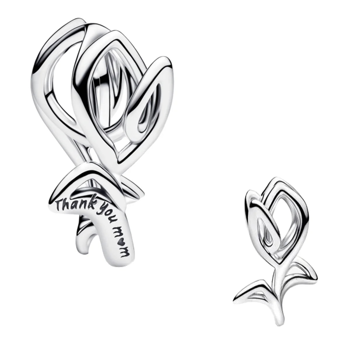 New 925 Sterling Silver Four Leaf Clover Flower Ear Stud Ring Pendant Bead fit DIY Women's Bracelets Necklaces Jewelry Gifts