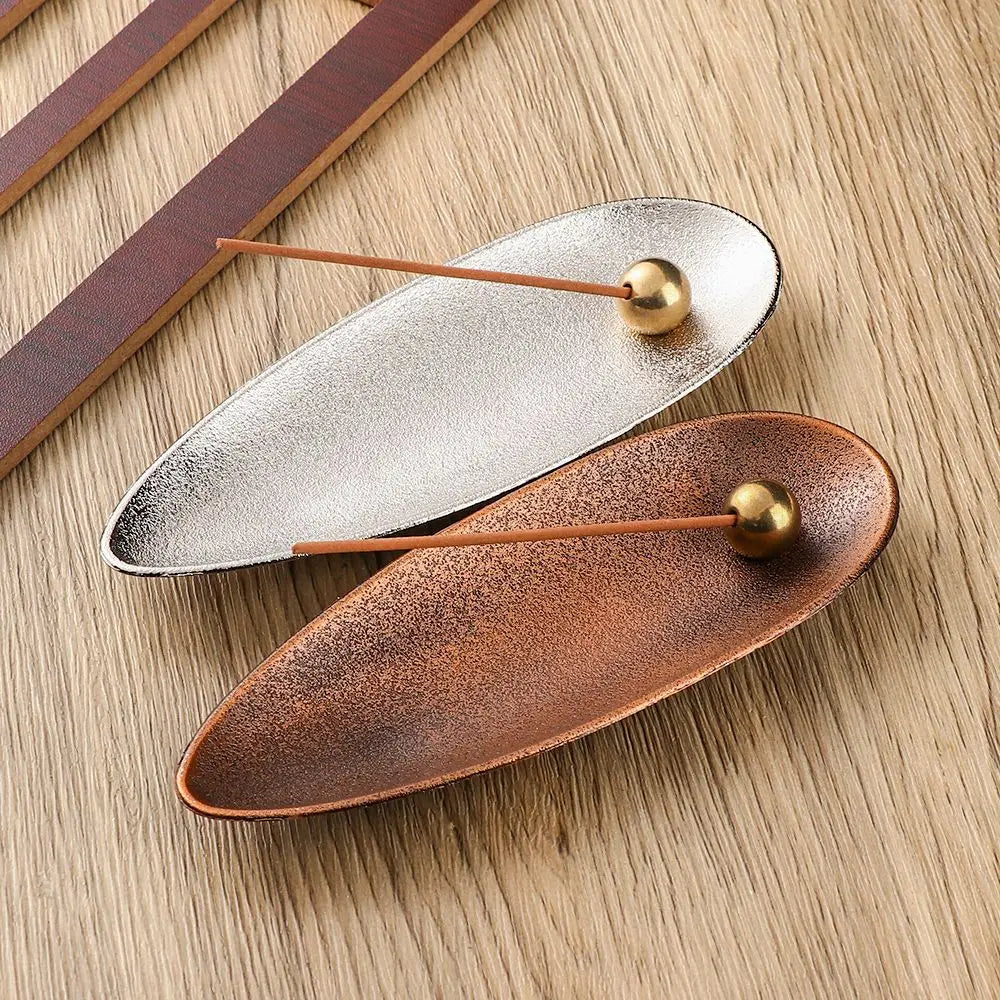 Incense Stick Holder for Sticks Japanese Style Healing Incense Burners with Ash Catcher Vintage Bronze Censer Rack 5.5 Inches