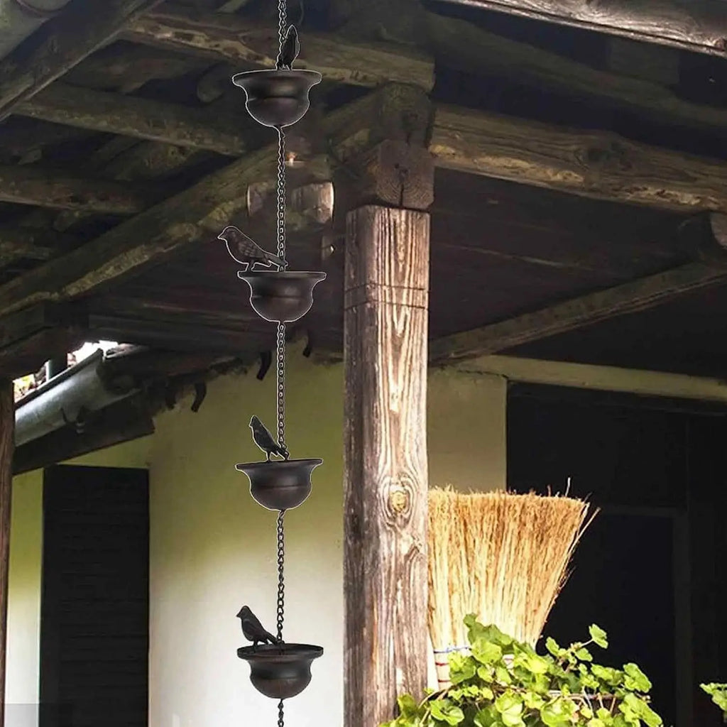Decorative Rain Chains for Gutter Garden Waterfall Downspout Direct Water Flow Away from Foundation Patio Garden Landscape Decor