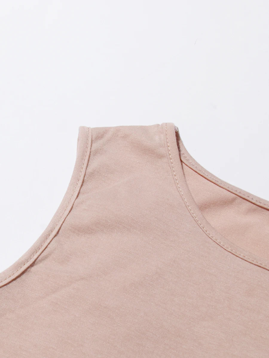 TWOTWINSTYLE Solid Slimming Spliced Ruffles Dresses for Women Round Neck Long Sleeves Patchwork Hollow Out Dress Female Clothing
