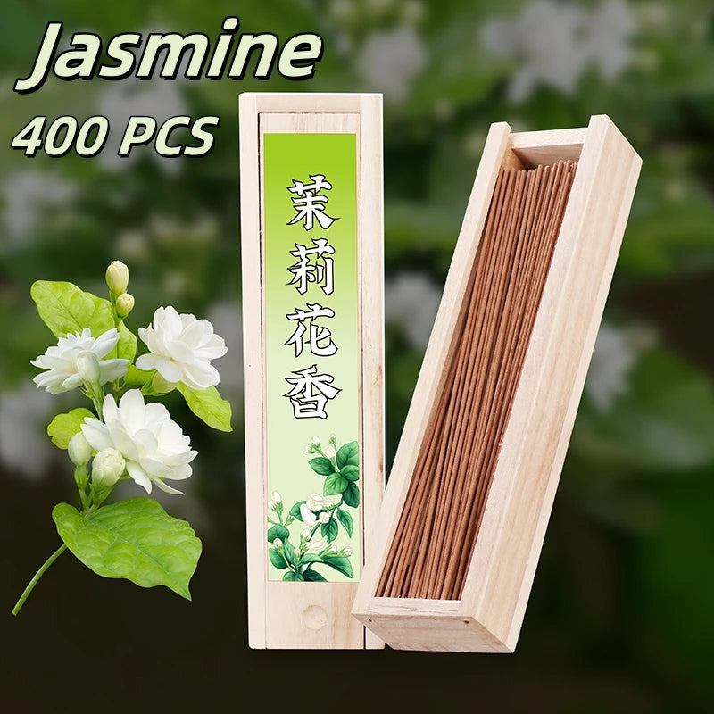 Elegant Scented Incense Sticks Bundle 200/400 pcs - Lavender Bluebell Mint Jasmine 30mins Burn Time for Home, Office,Yoga,Sleep