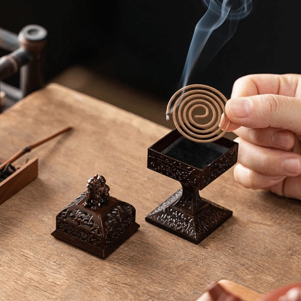 Durable Square Incense Stick Burner Pi Xiu Hollowed Out Aroma Burner Small Incense Censer Home Ornament