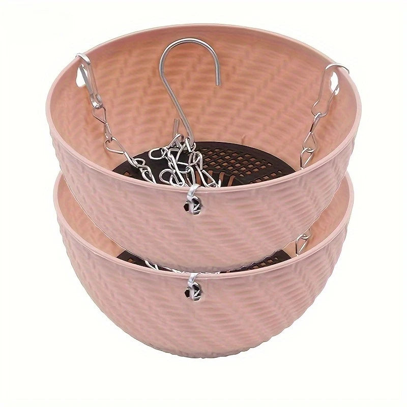 2pcsHanging Flower Pots and Hanging Pots on Outdoor Garden Balconies. Suitable for Indoor and Outdoor Green Plants
