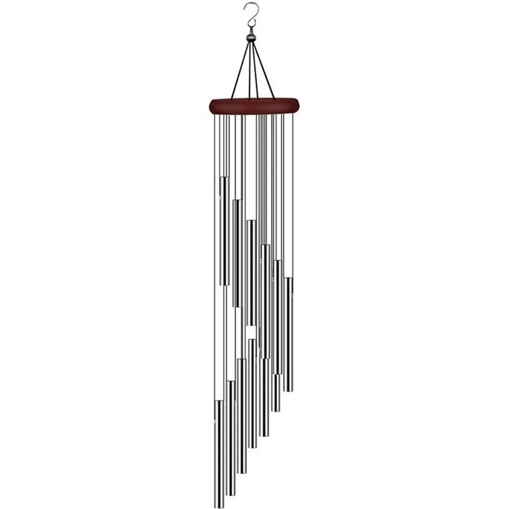 Musical Wind Chime Pipes 12Tubes Wind Chimes Gold/silver Bells Decora For Garden Living Bedroom Coffee Shop Wind Chimes Tubes US