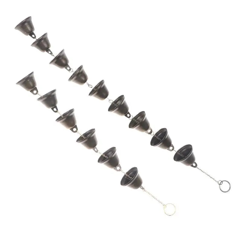 Handmade Metal Wind Chime Classic Rustic Iron Bell with Decor Chain Outdoor Hanging Decor for Courtyard Garden Wall