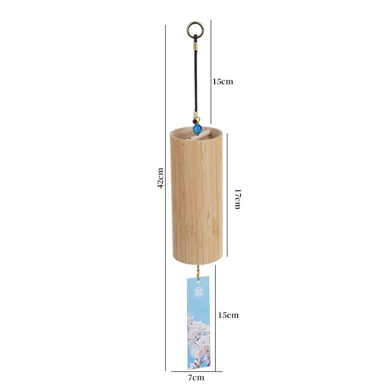 Bamboo Wind Chimes Chords Handmade Musical Windchime Sound Healing Wind Bell Musical Instruments Home Garden Patio Decoration