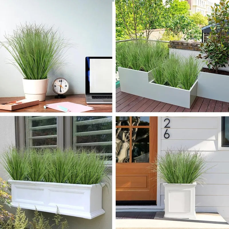 10 PCS Artificial Green Plants- Resin Onion Grass Suitable for Indoor/Outdoor Decoration- Can Used Festive Weddings Decorations