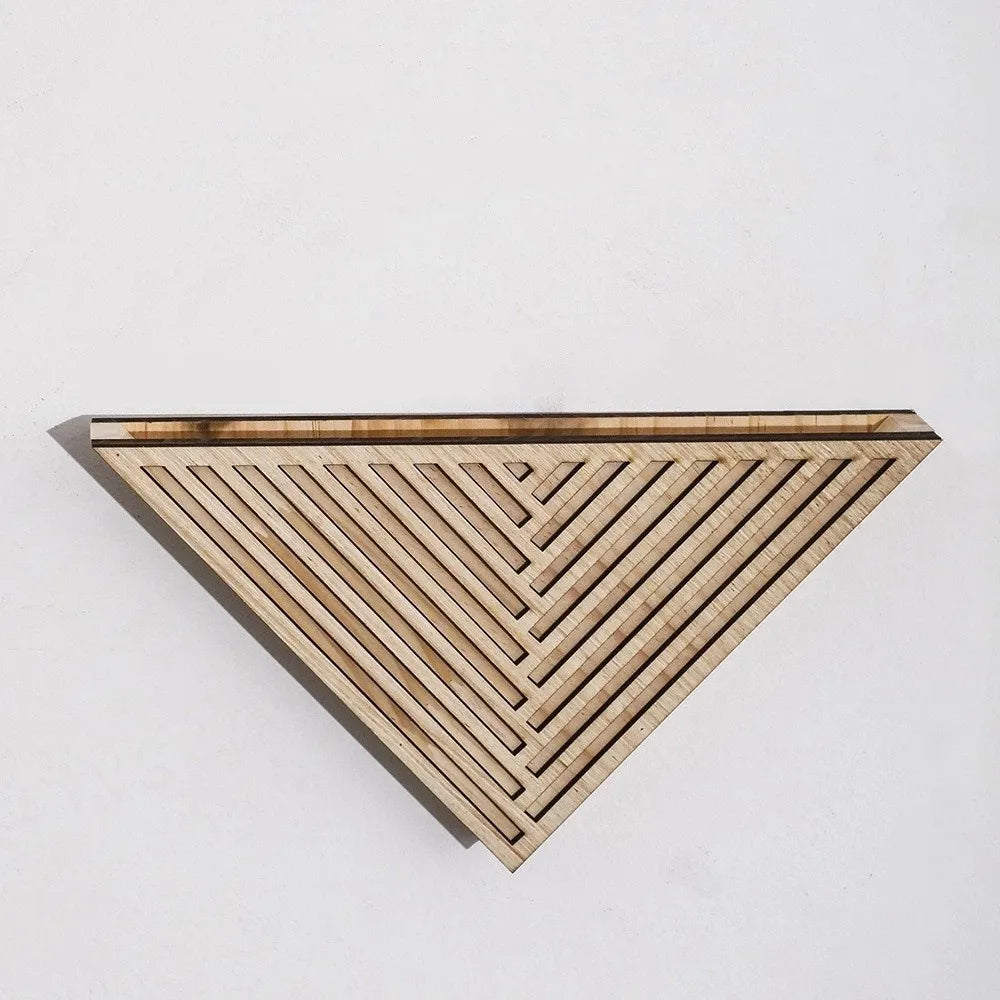 Plant Holder Modern Wooden Triangle Wall Planter Minimalist Decorative Geometric Flower Pot Handmade Succulent Pot Indoor