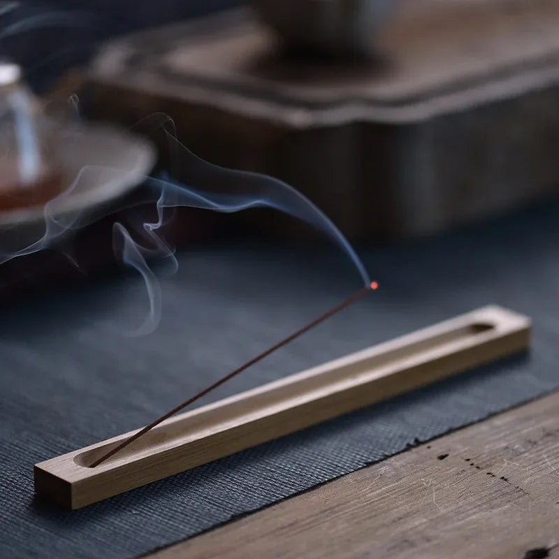 Wood Incense Stick Holder Line Incense Burner Wooden Crafts Sandalwood Coil Base Home Decoration