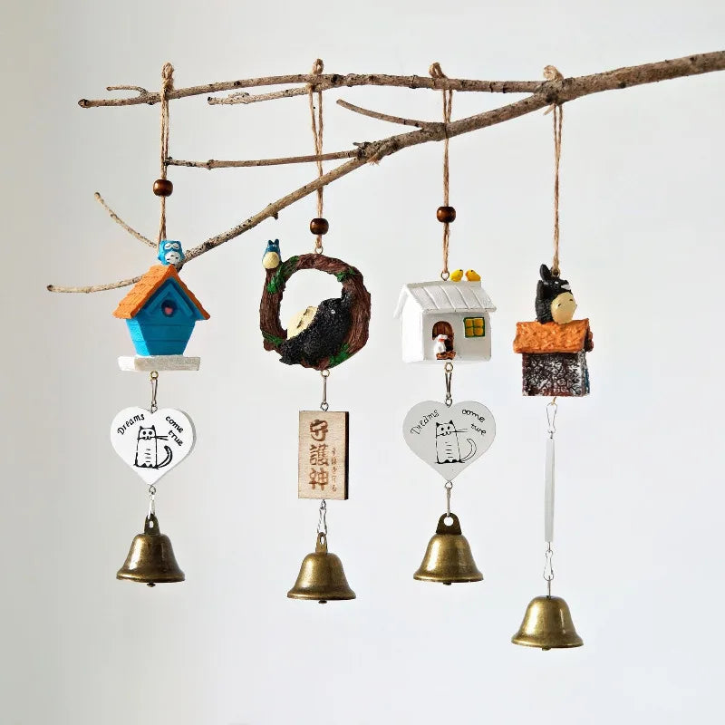 Cartoon Totoro Wind Chime  Resin Hanging Bell Creative Home Decor Wall Ornament Household Goods