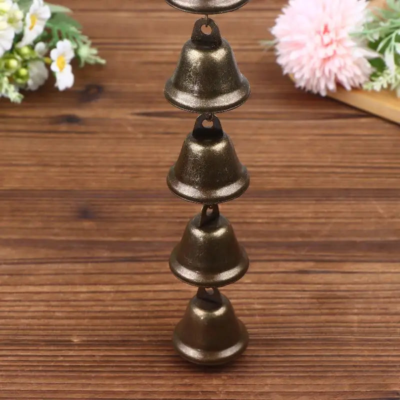 Handmade Metal Wind Chime Classic Rustic Iron Bell with Decor Chain Outdoor Hanging Decor for Courtyard Garden Wall